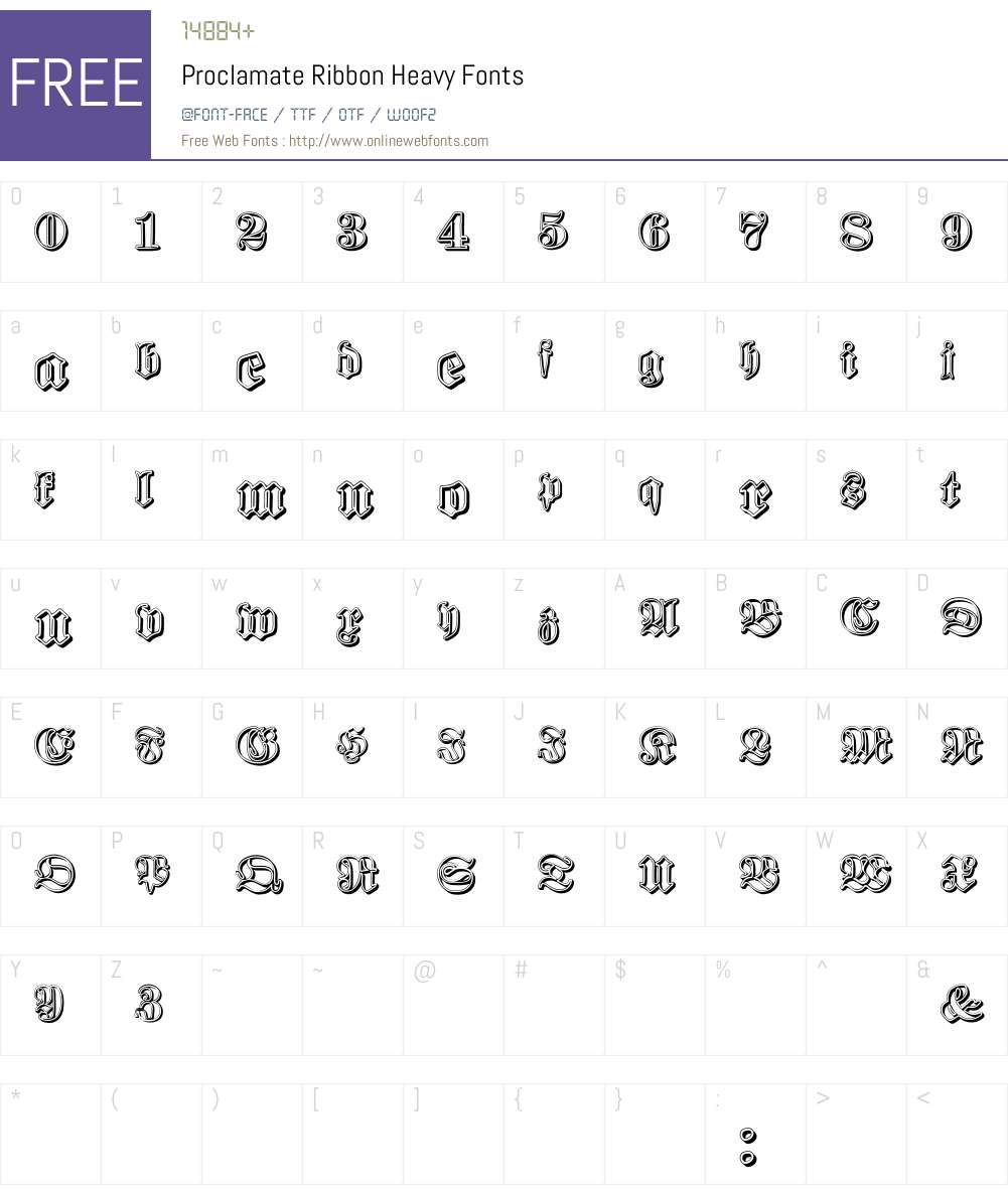 Proclamate Ribbon Font Screenshots