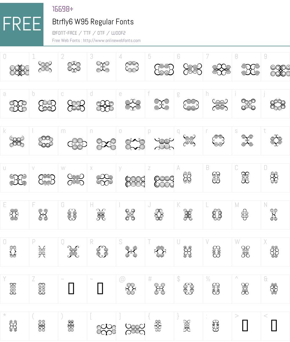 Btrfly6 Font Screenshots