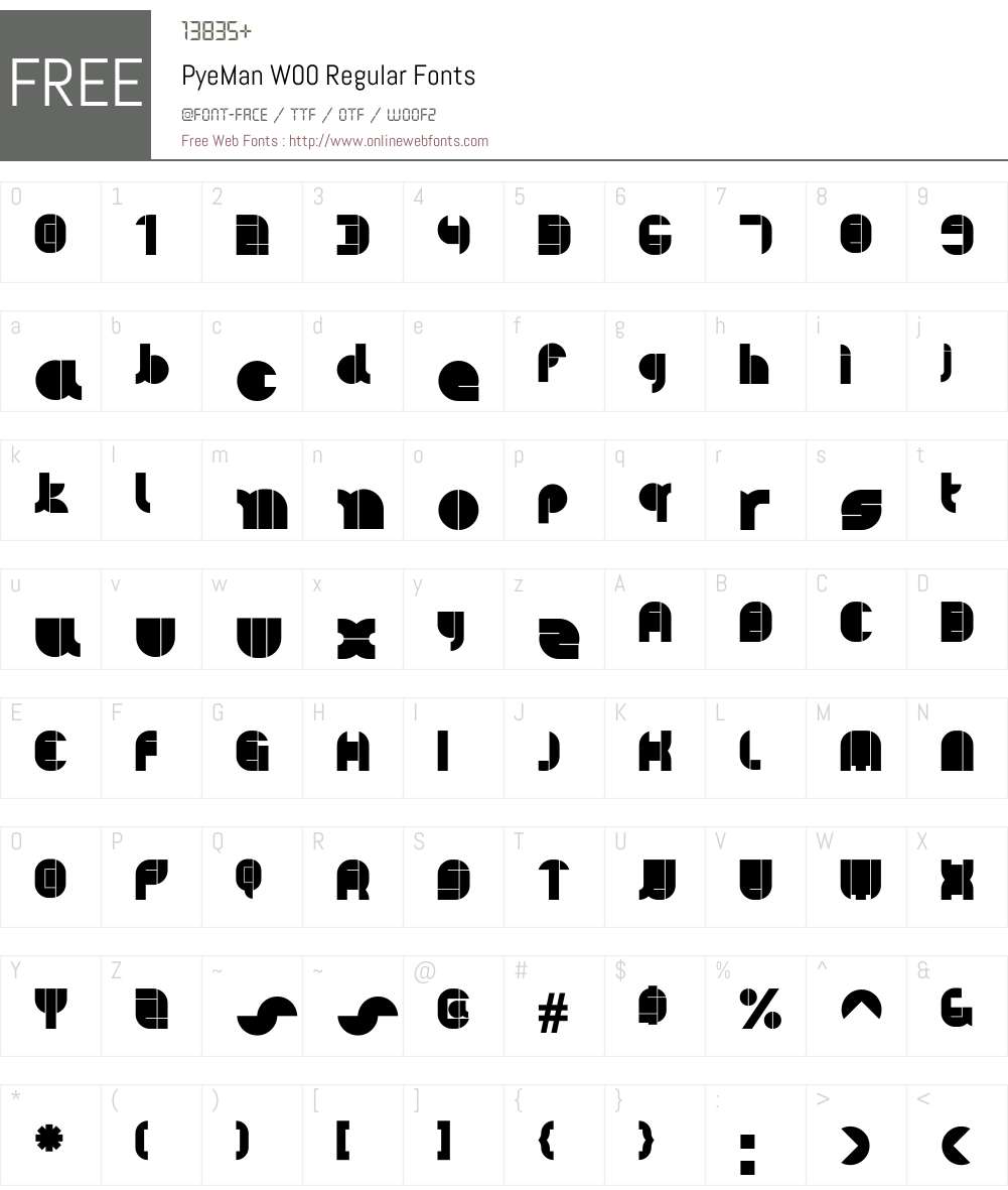 PyeManW00-Regular Font Screenshots