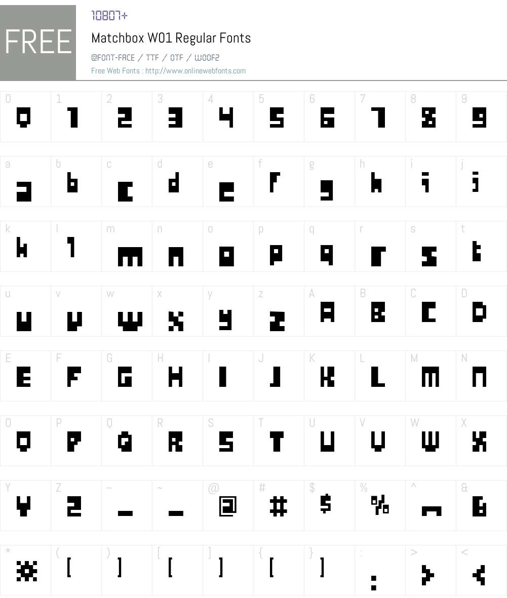 Matchbox Font Screenshots