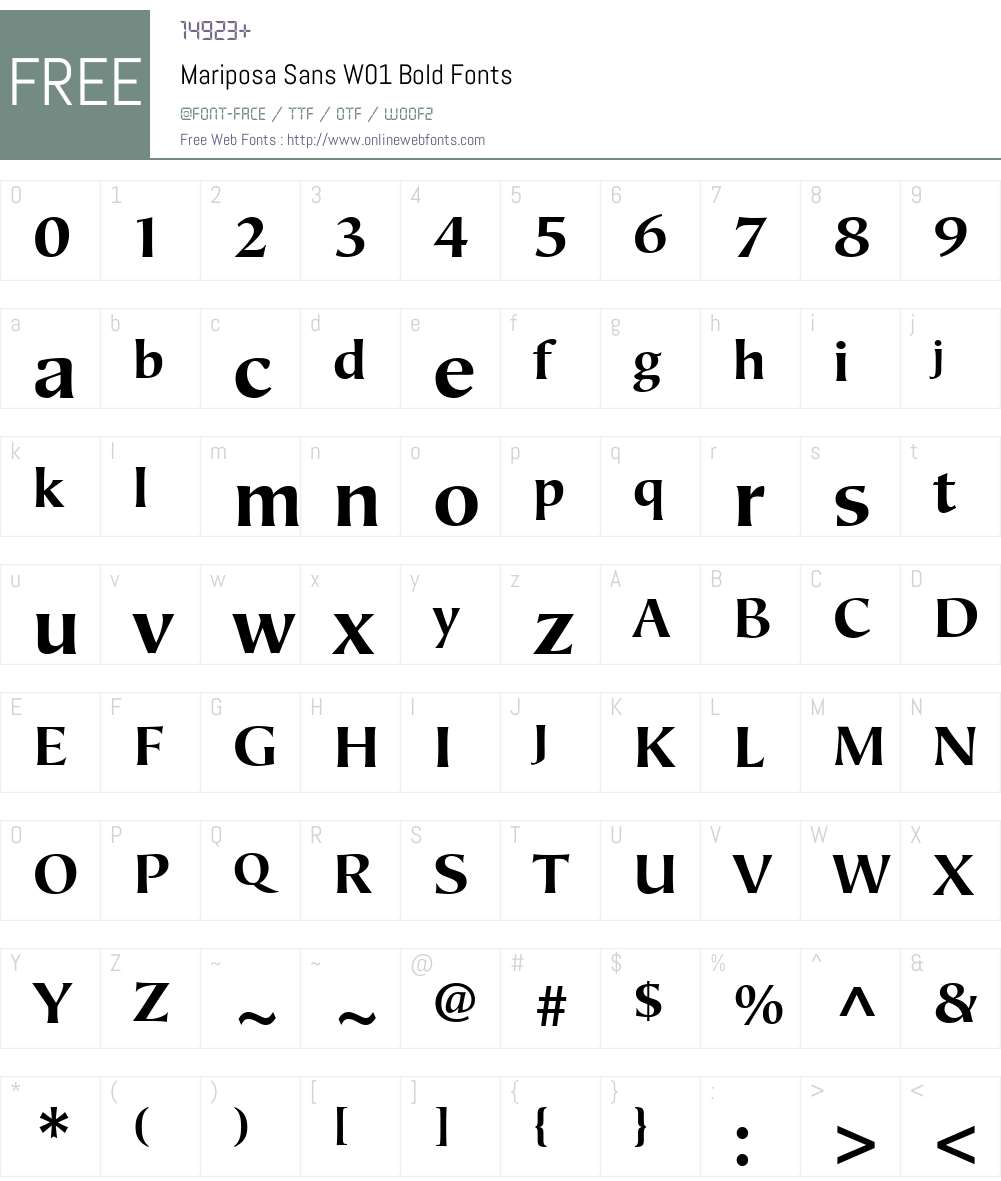 MariposaSansW01-Bold Font Screenshots