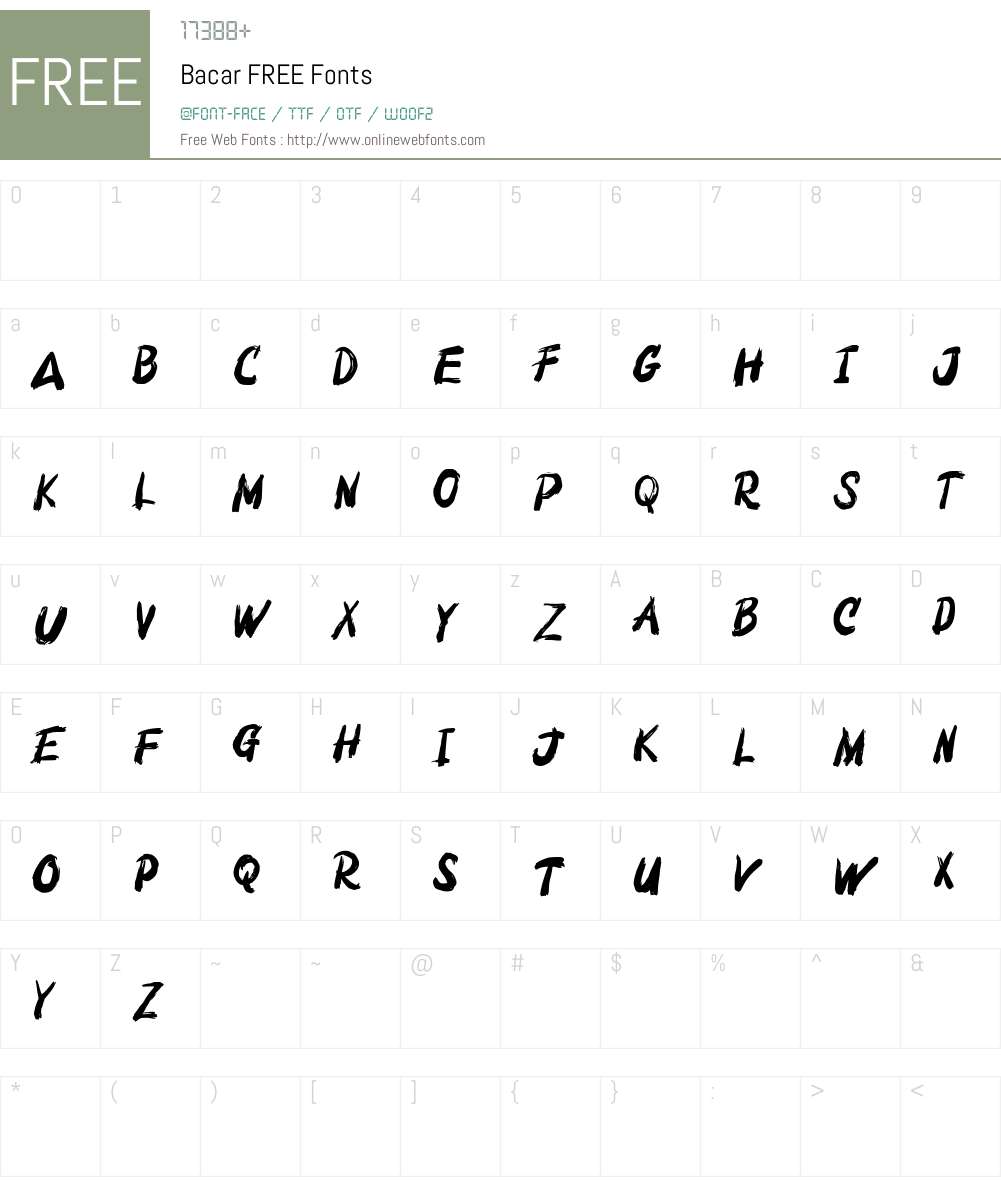 Bacar FREE 1.000 Fonts Free Download - OnlineWebFonts.COM