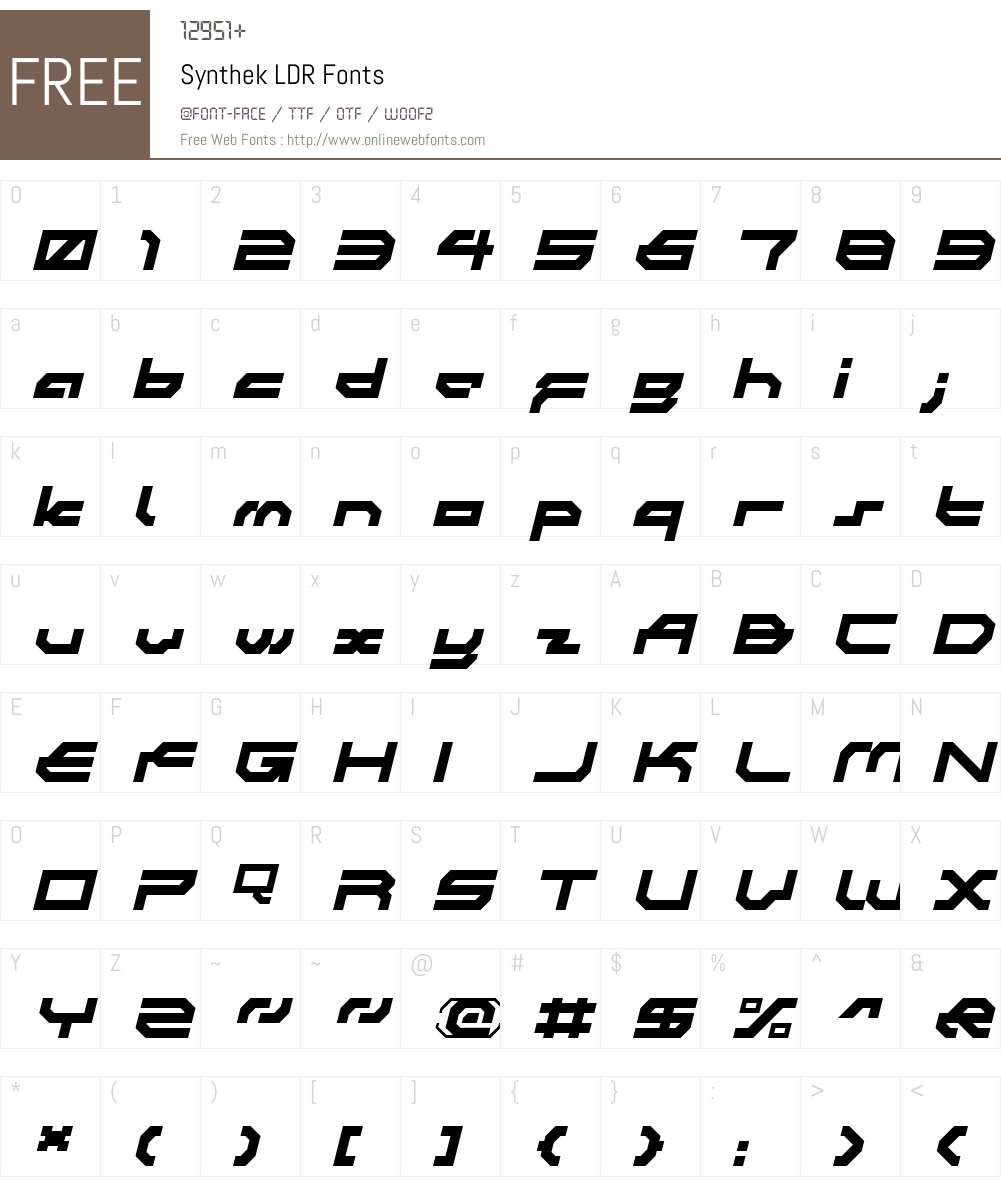 Synthek LDR Font Screenshots