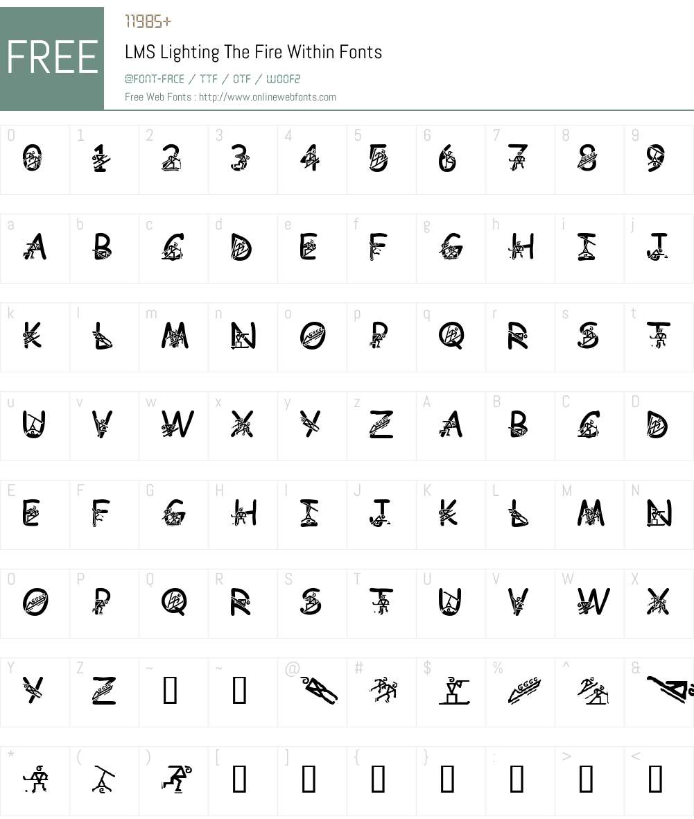 LMS Lighting The Fire Within Font Screenshots