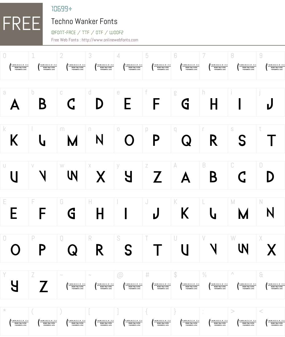 Techno Wanker Font Screenshots
