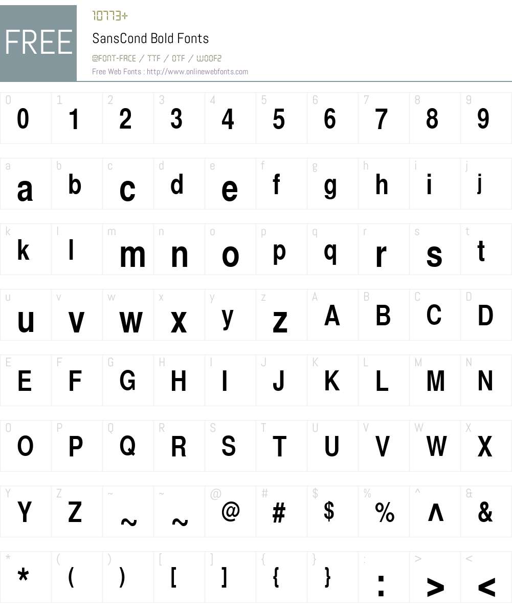 SansCond Font Screenshots