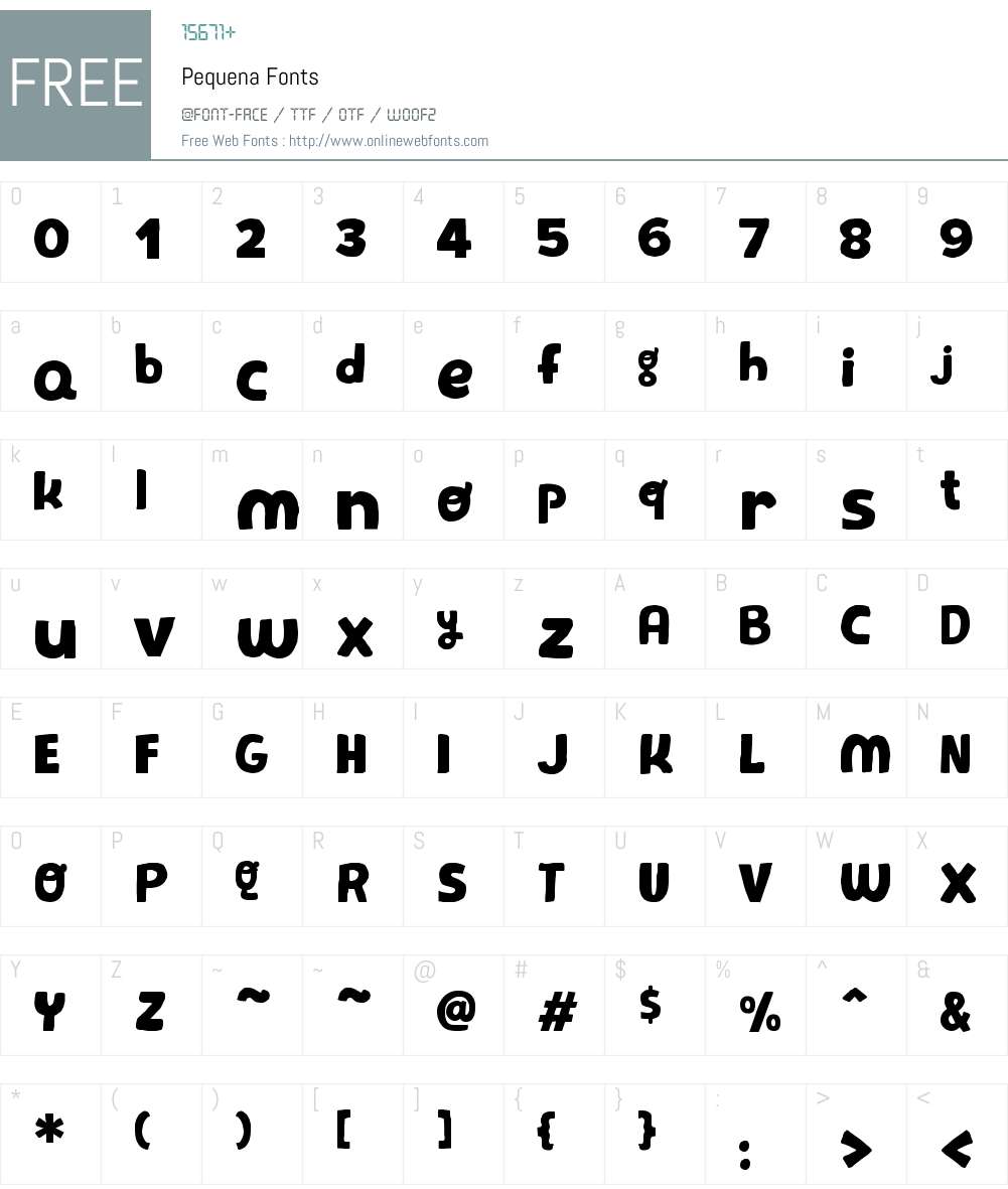 Pequena Font Screenshots