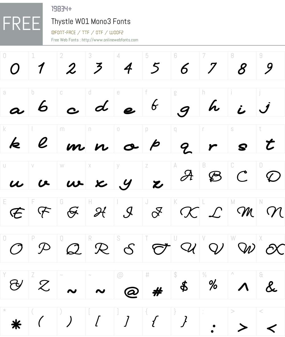 ThystleW01-Mono3 Font Screenshots
