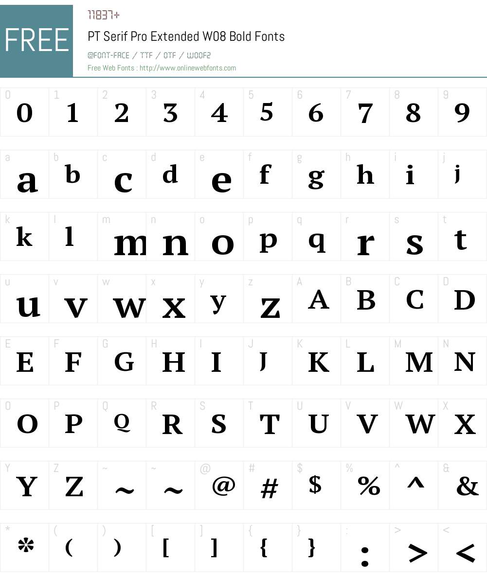 PT Serif Pro Font Screenshots