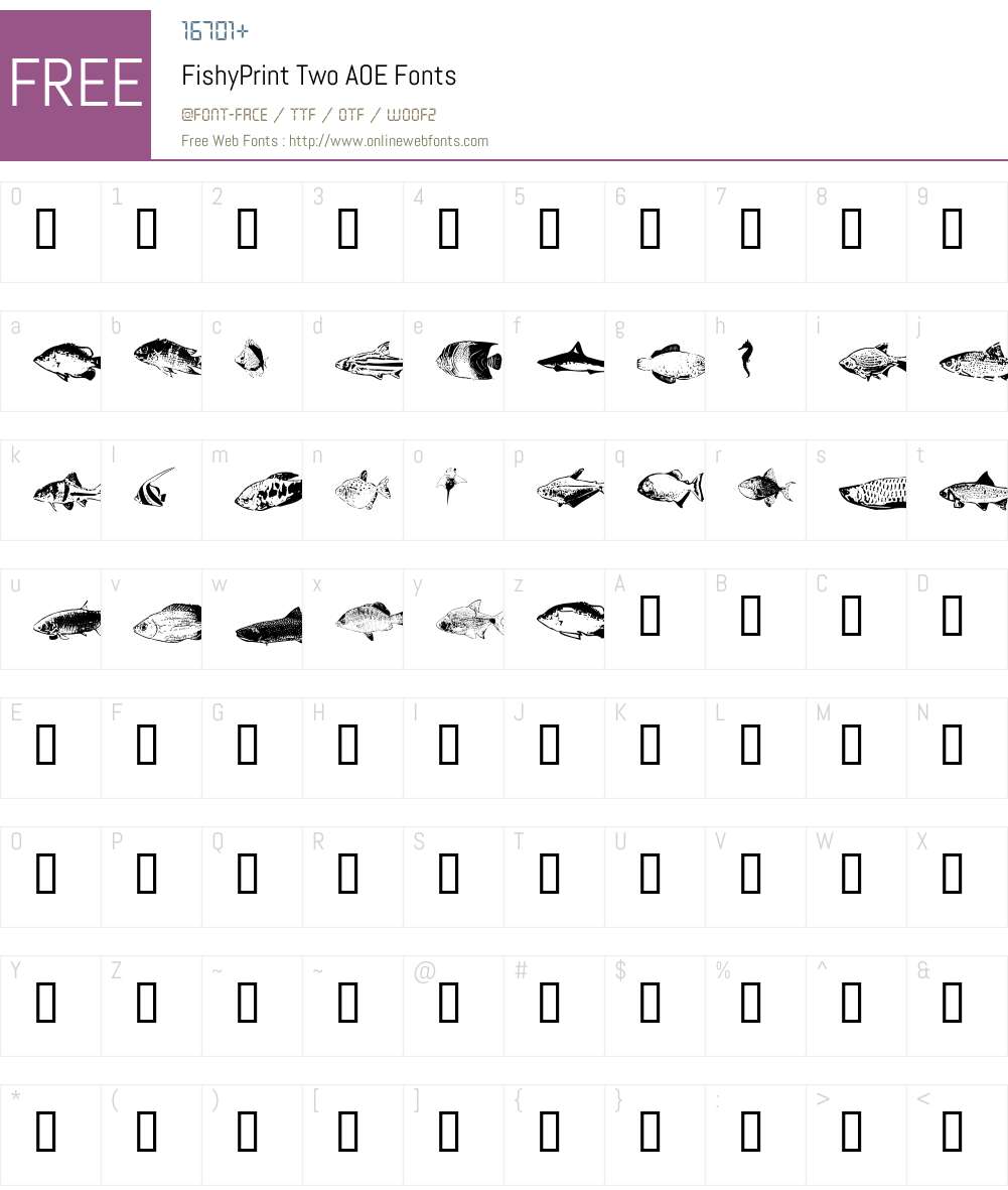 FishyPrint Two AOE Font Screenshots