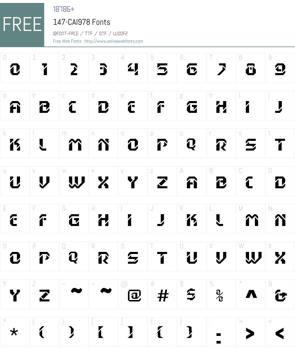 147-CAI978 Font Screenshots