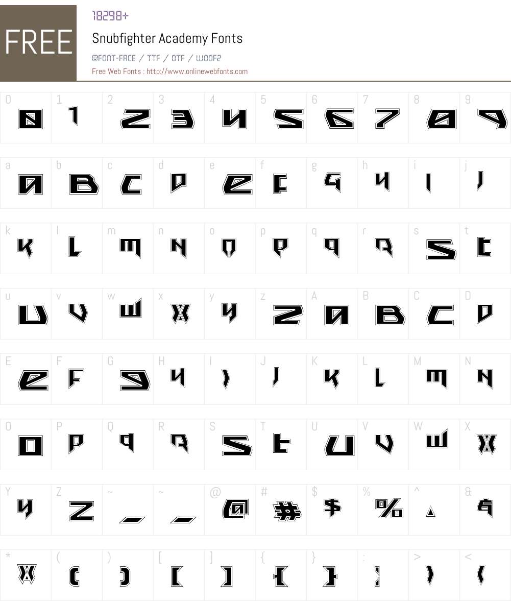 Snubfighter Academy Font Screenshots