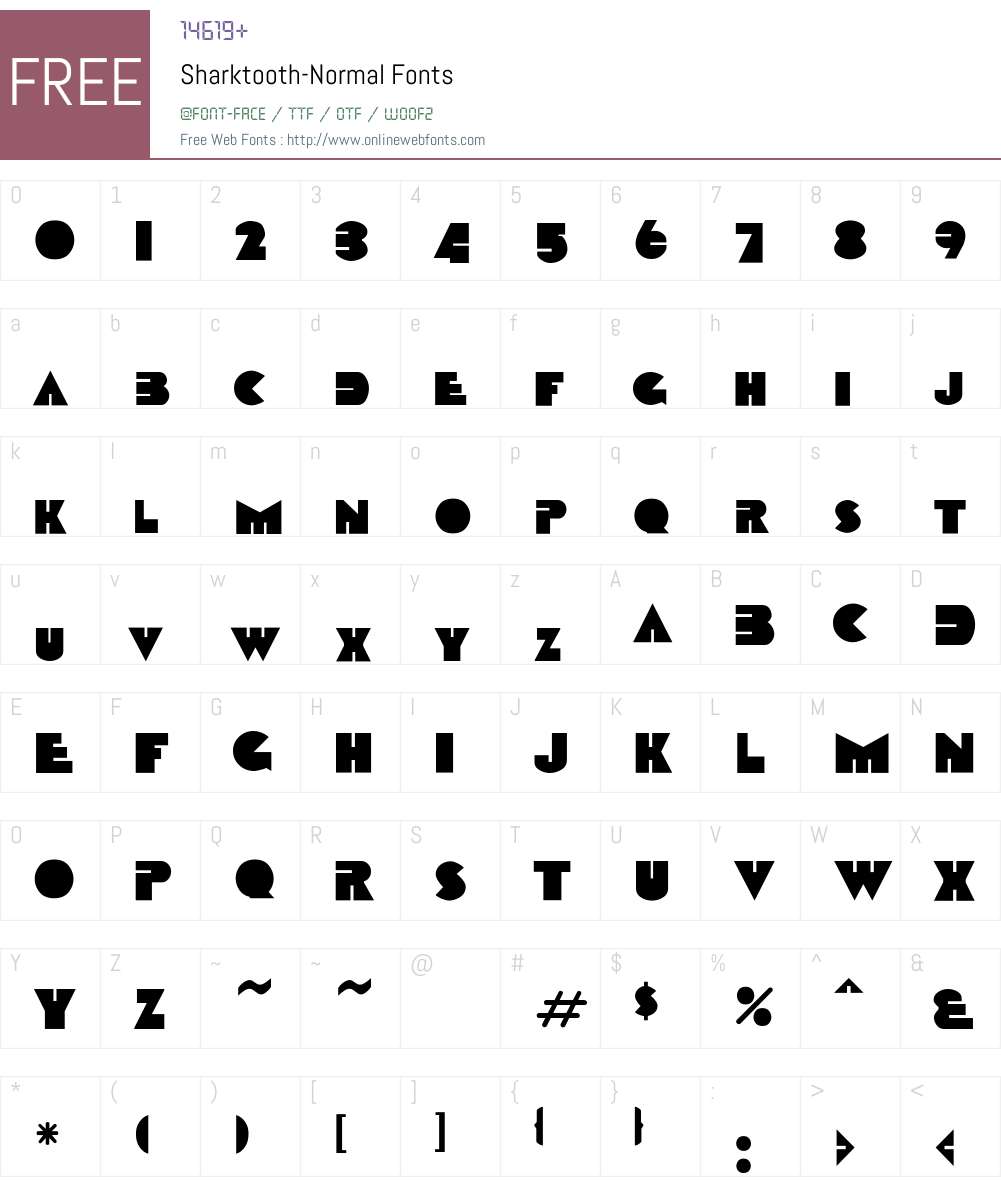 Sharktooth-Normal Font Screenshots