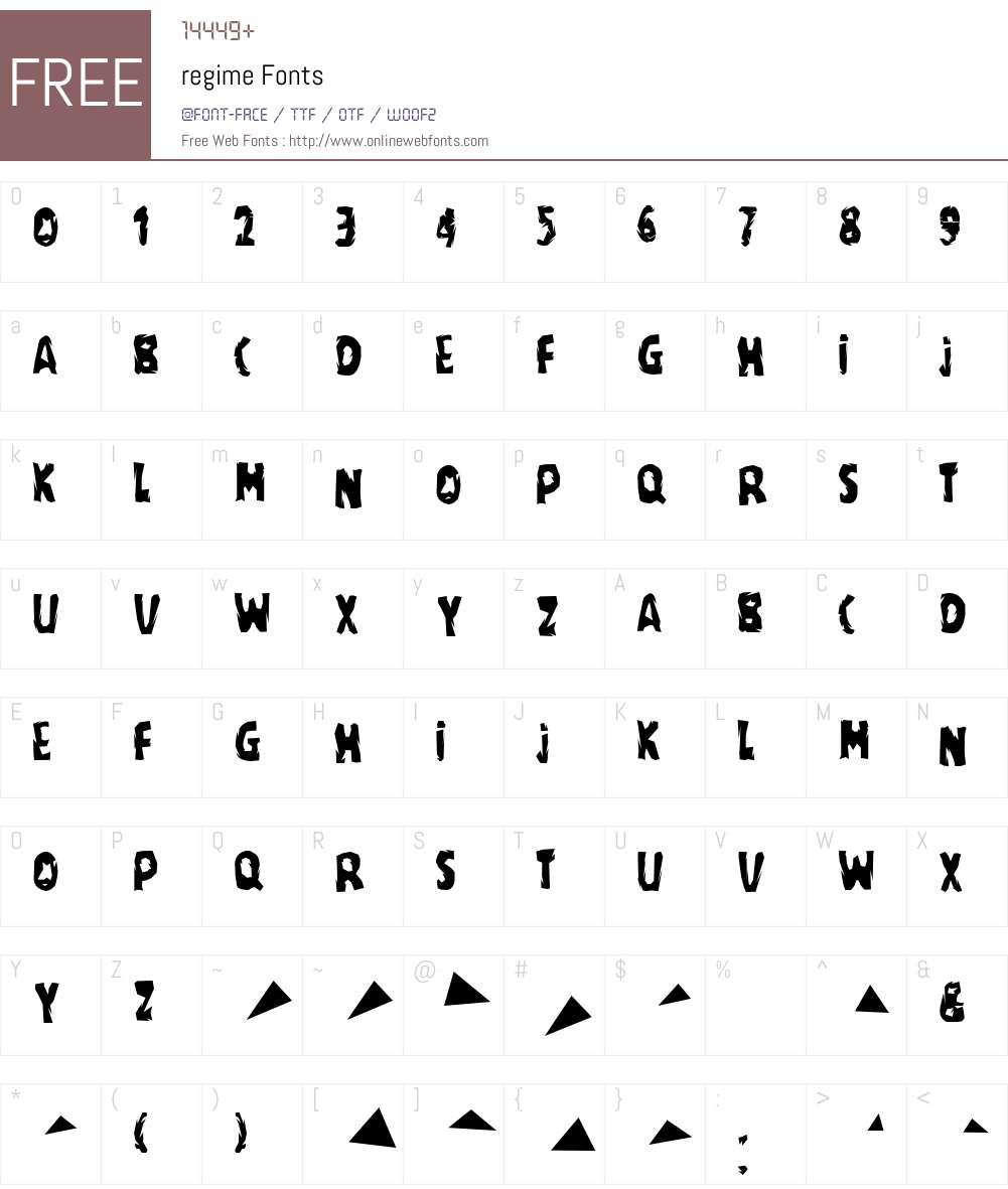 regime Font Screenshots