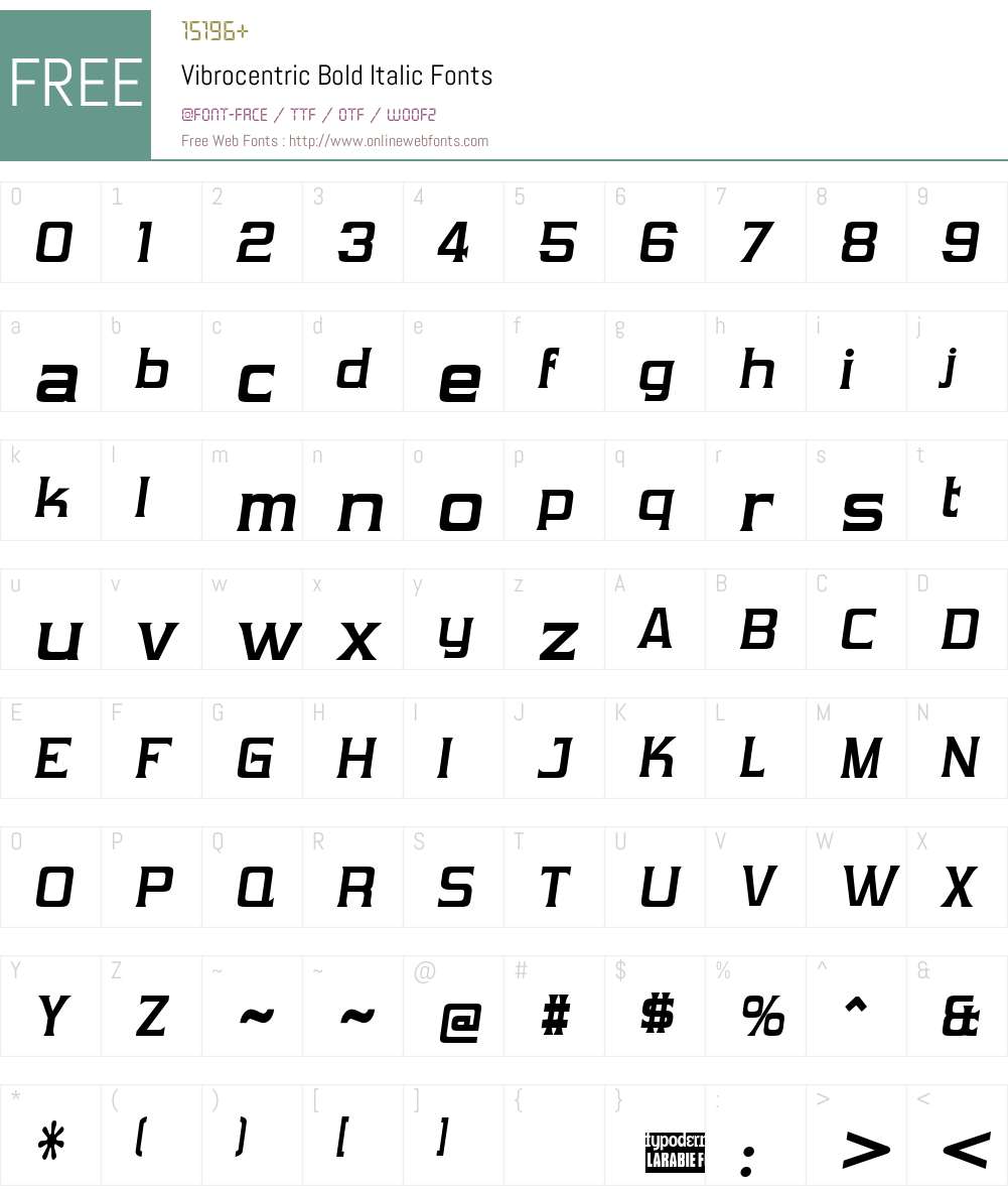Vibrocentric Font Screenshots