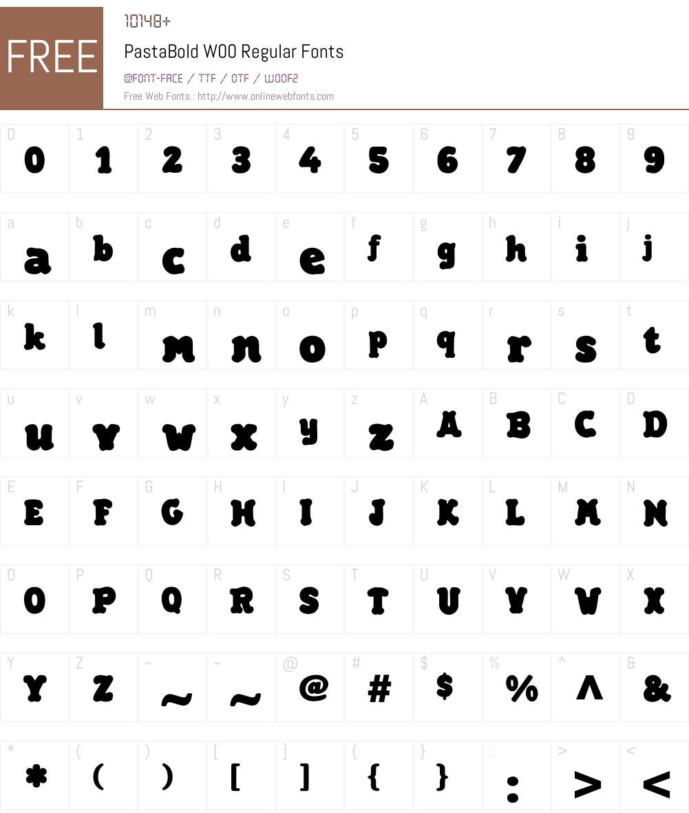 PastaBoldW00-Regular Font Screenshots