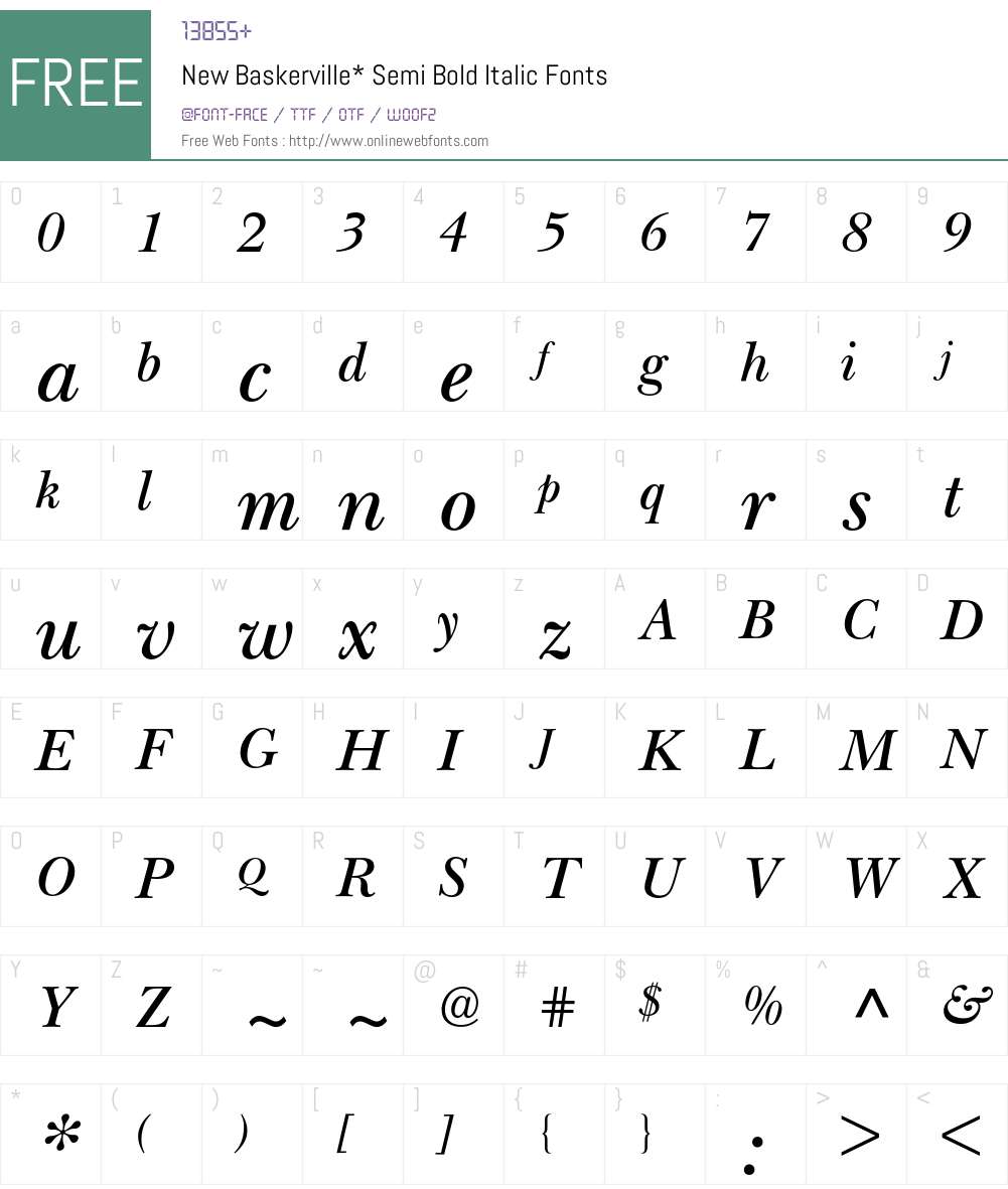 New Baskerville BQ Font Screenshots