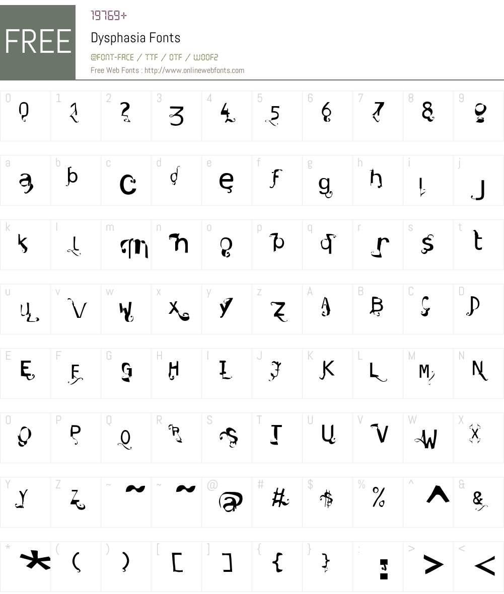 Dysphasia Font Screenshots