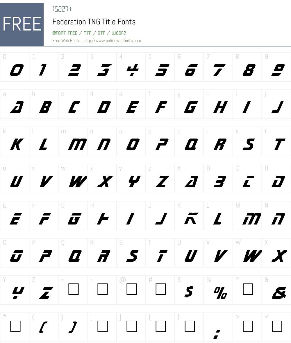 Federation Font Screenshots