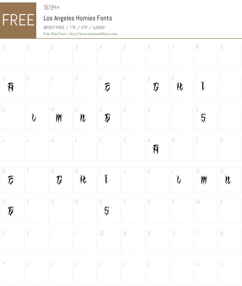 Los Angeles Homies Font Screenshots