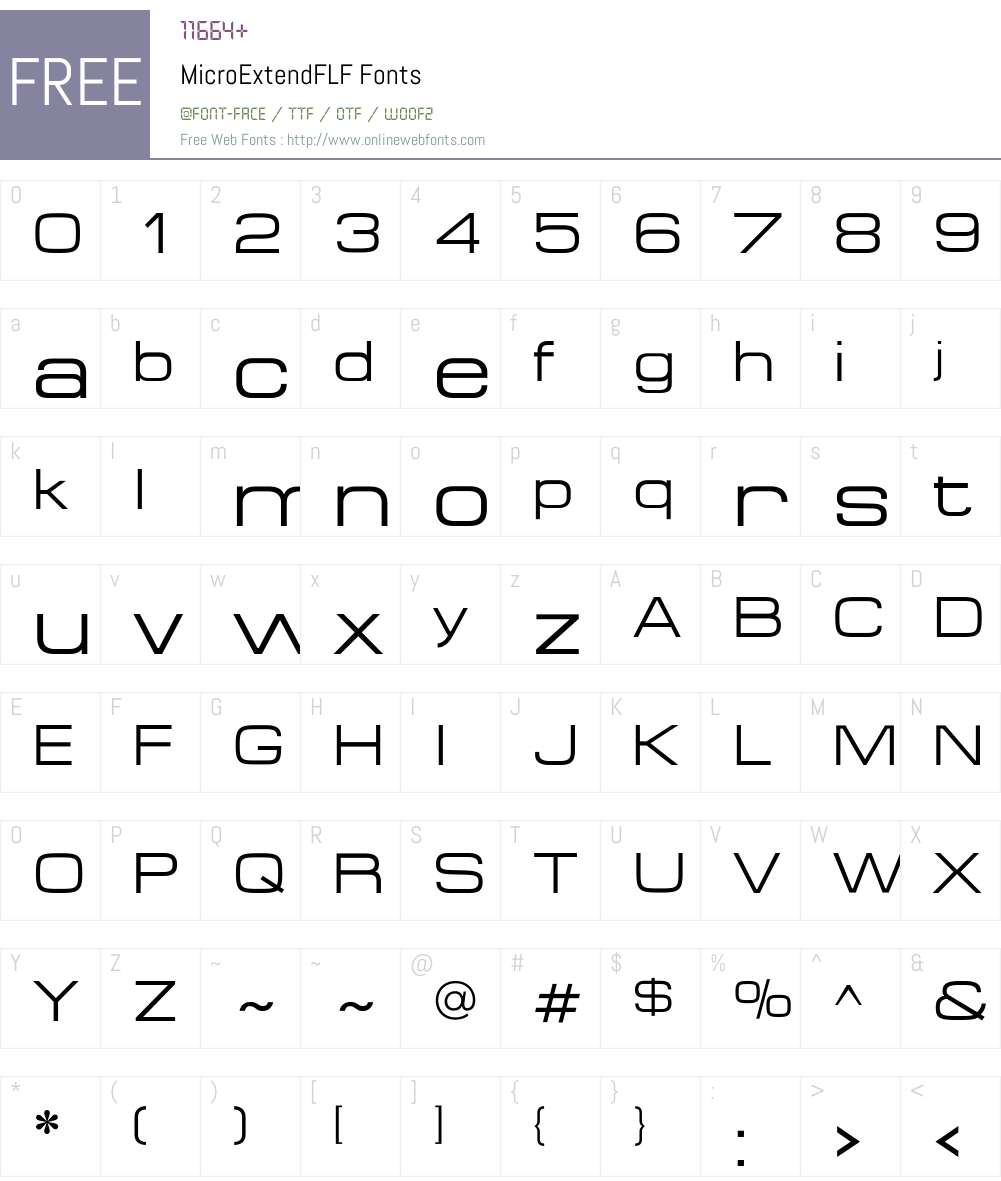 MicroExtendFLF Font Screenshots