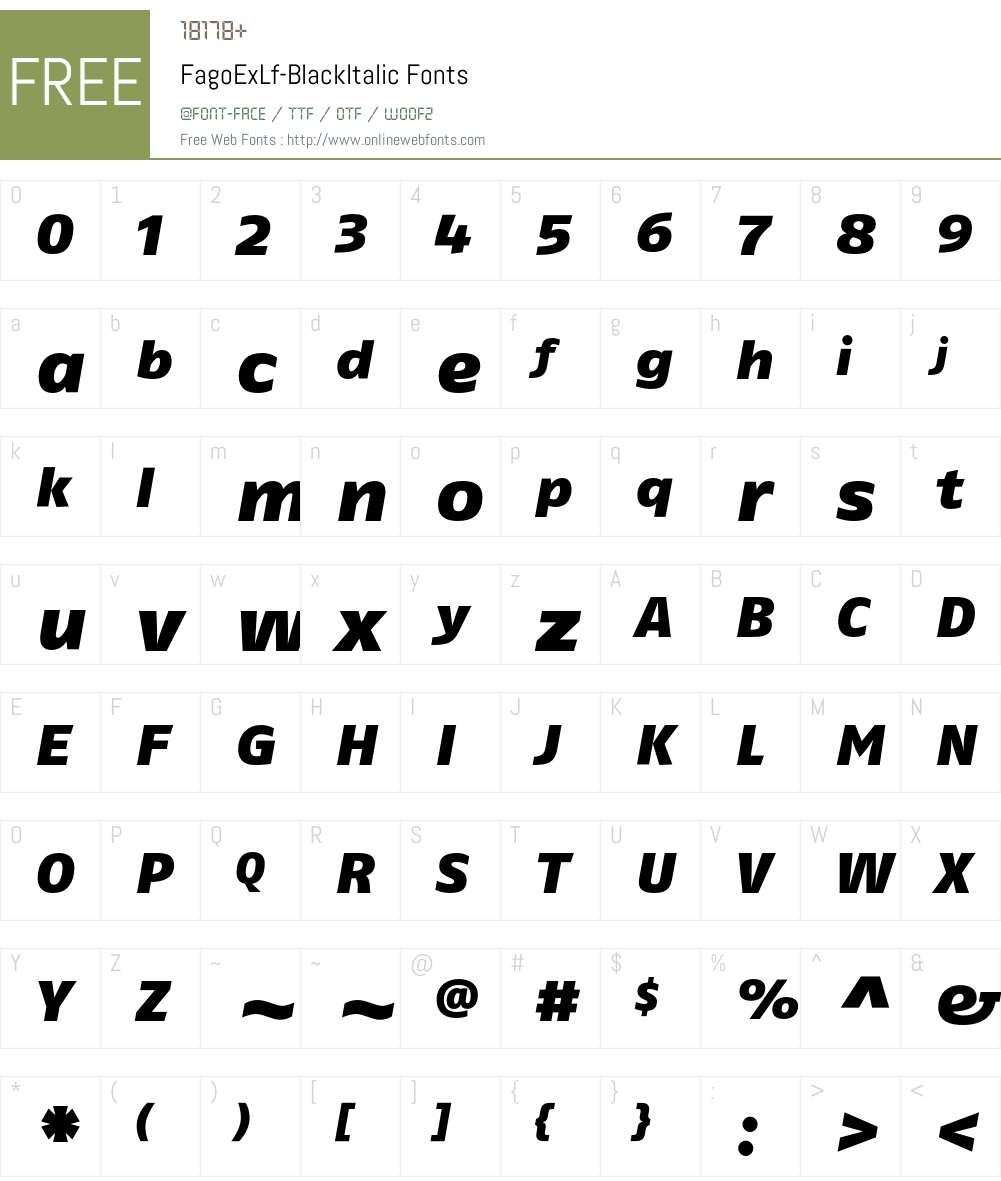 FagoExLf Font Screenshots