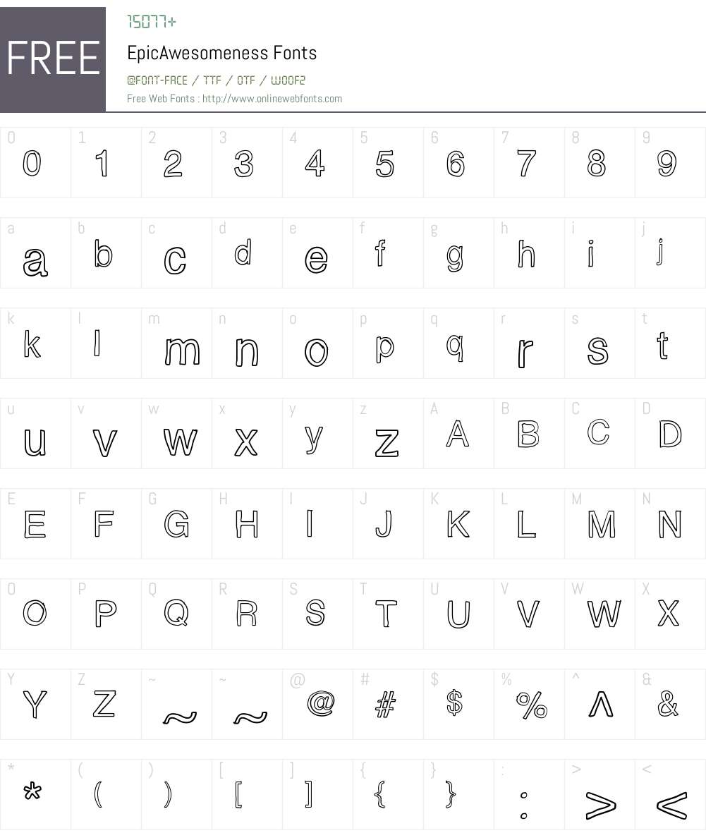 EpicAwesomeness Font Screenshots