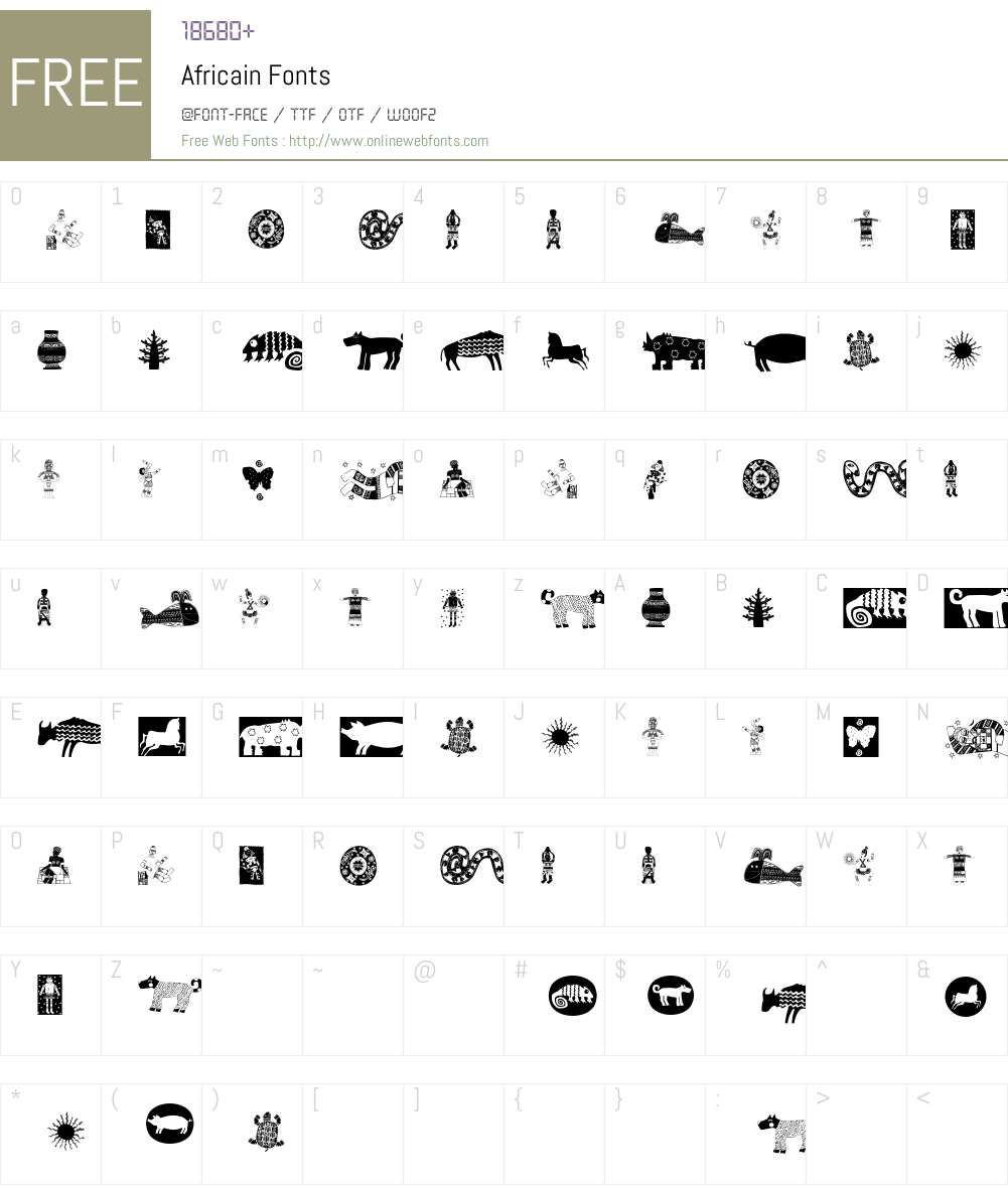 Africain Font Screenshots