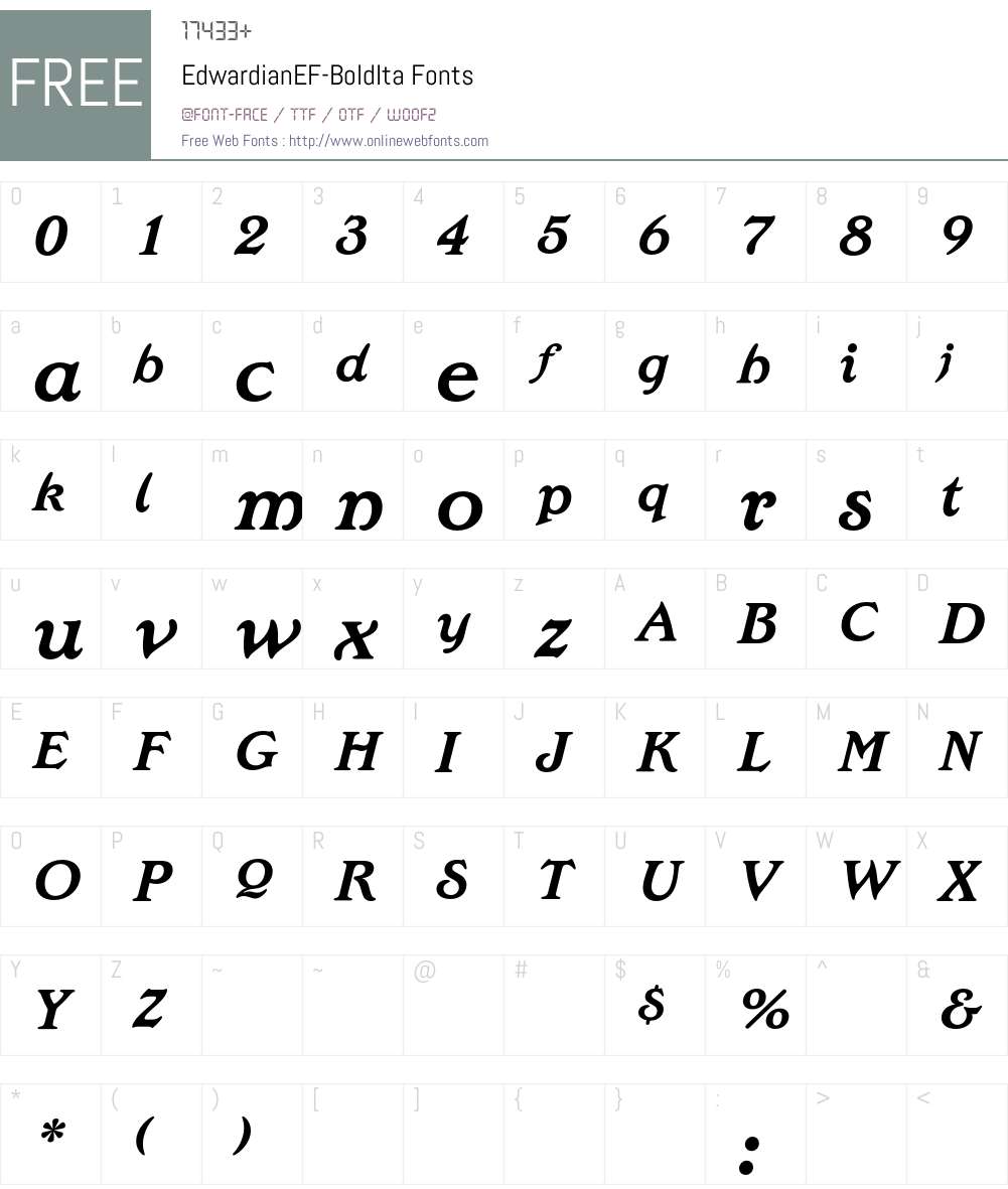 EdwardianEF Font Screenshots