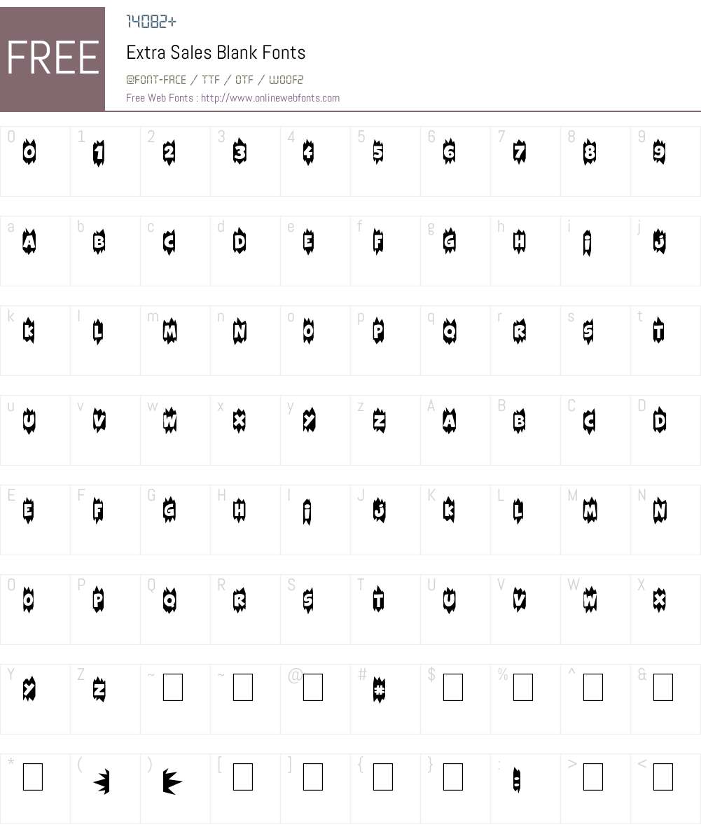 Extra Sales Blank Font Screenshots