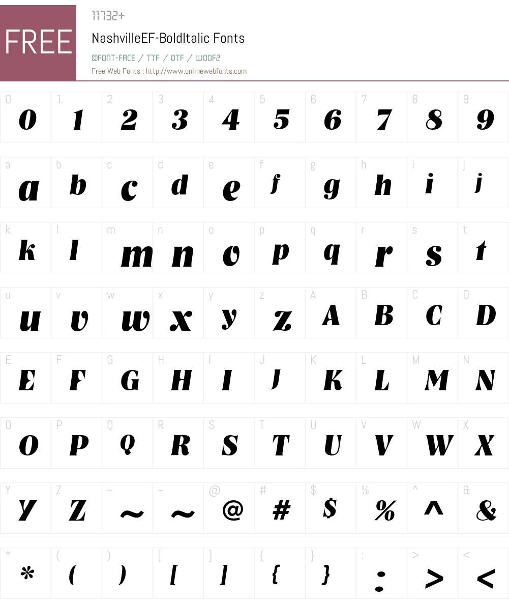 NashvilleEF Font Screenshots