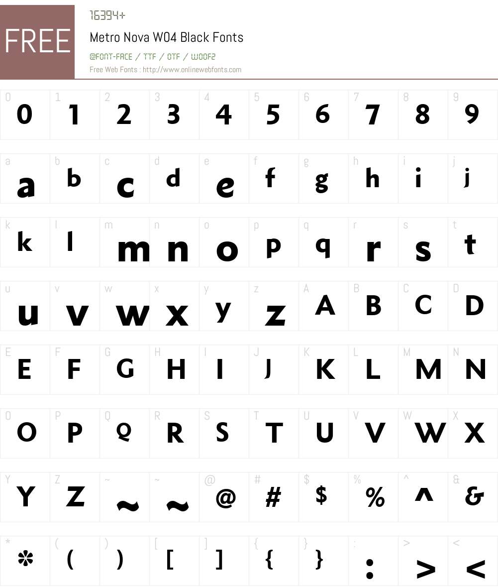 Metro Nova Font Screenshots