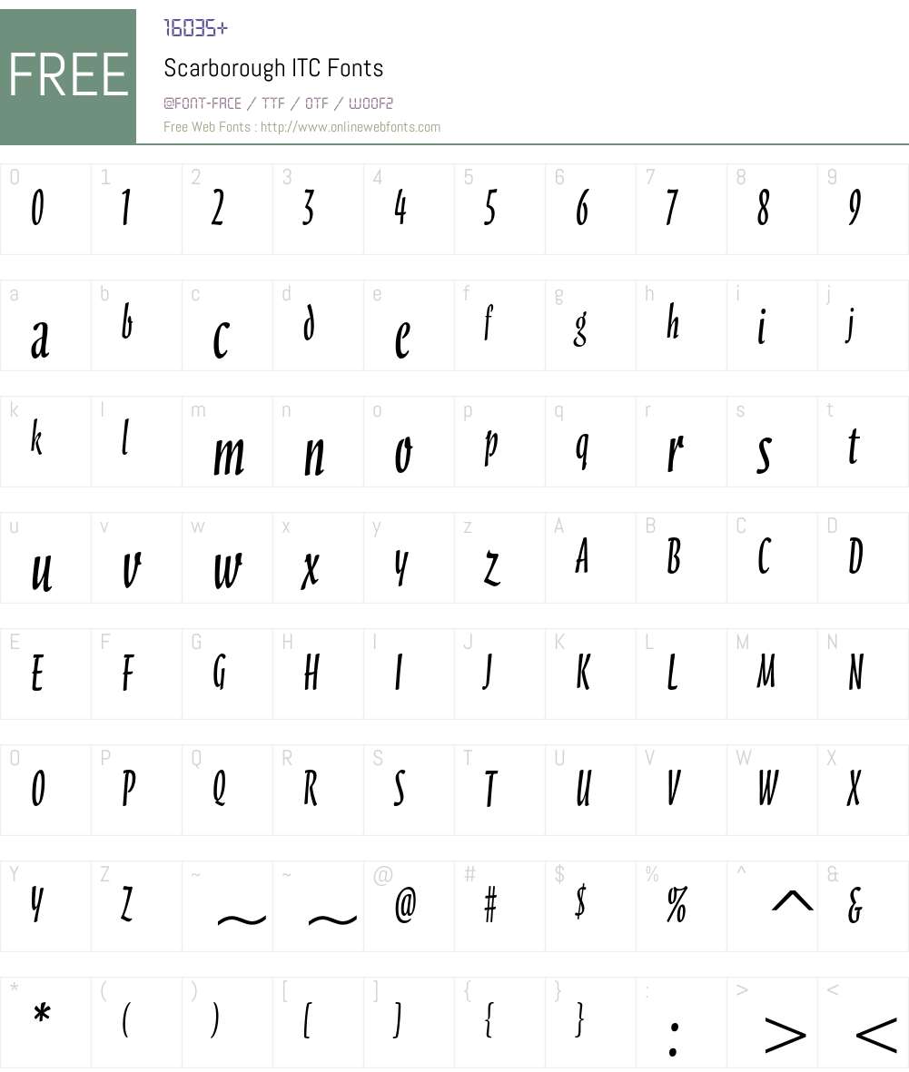Scarborough ITC Font Screenshots