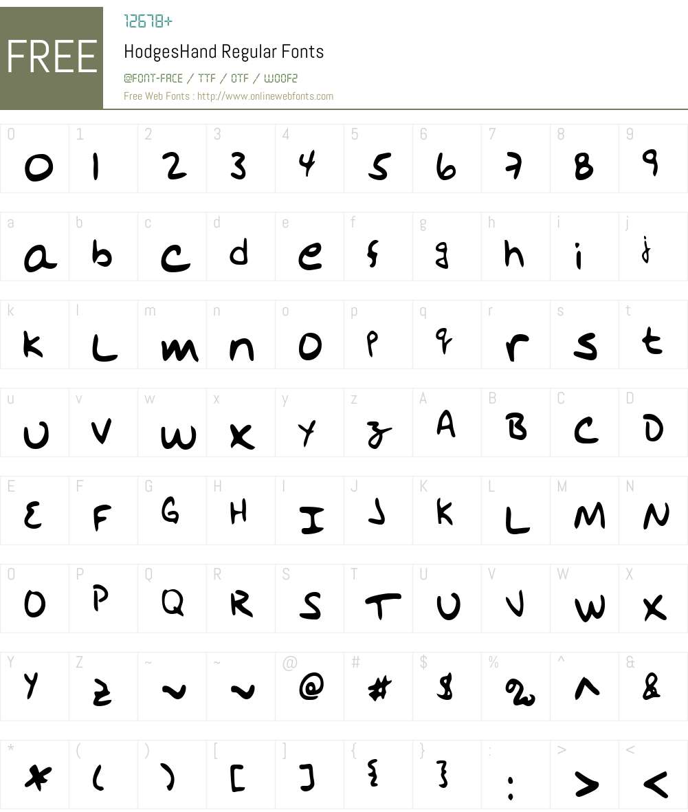 HodgesHand Font Screenshots