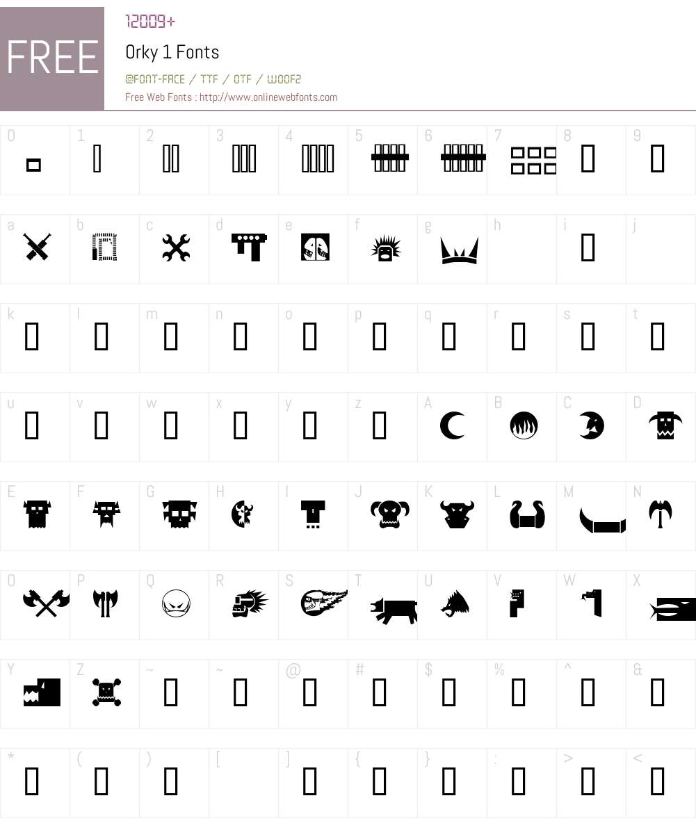 Orky Font Screenshots