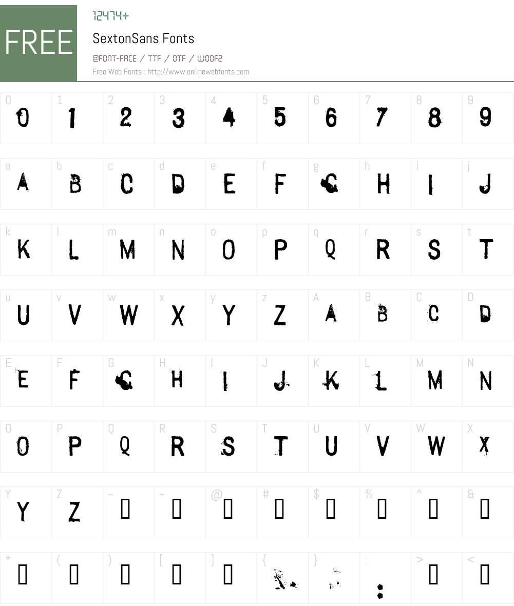SextonSans Font Screenshots