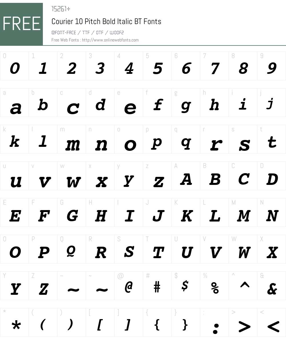 Courier10 BT Font Screenshots