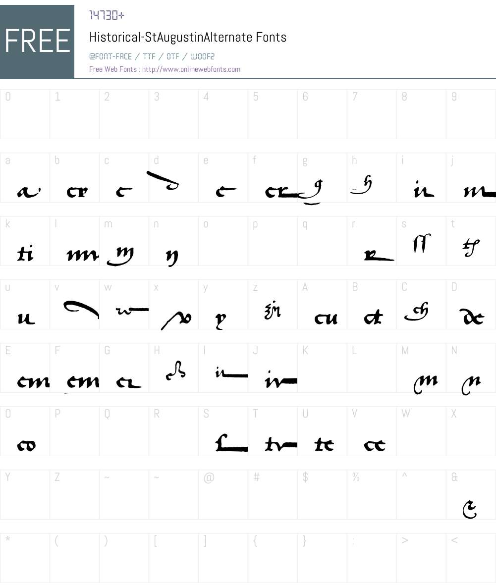 Historical Font Screenshots