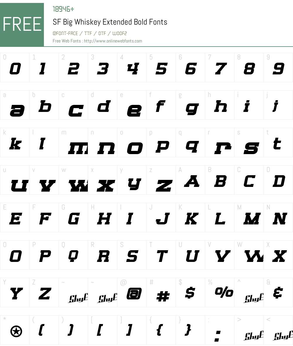 SF Big Whiskey Extended Font Screenshots