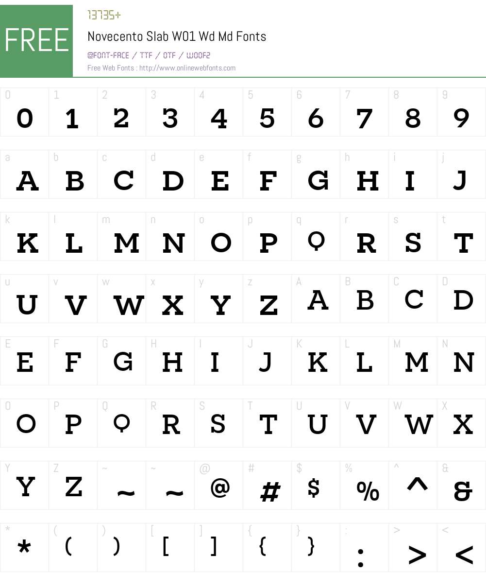 NovecentoSlabW01-WdMd Font Screenshots