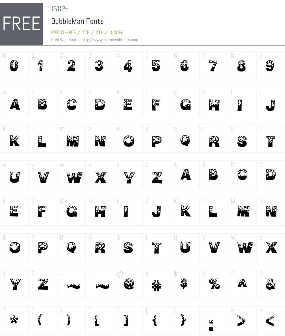 BubbleMan Font Screenshots