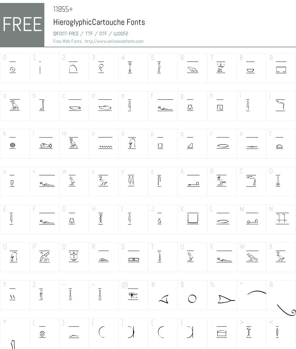 Hieroglyphic Font Screenshots