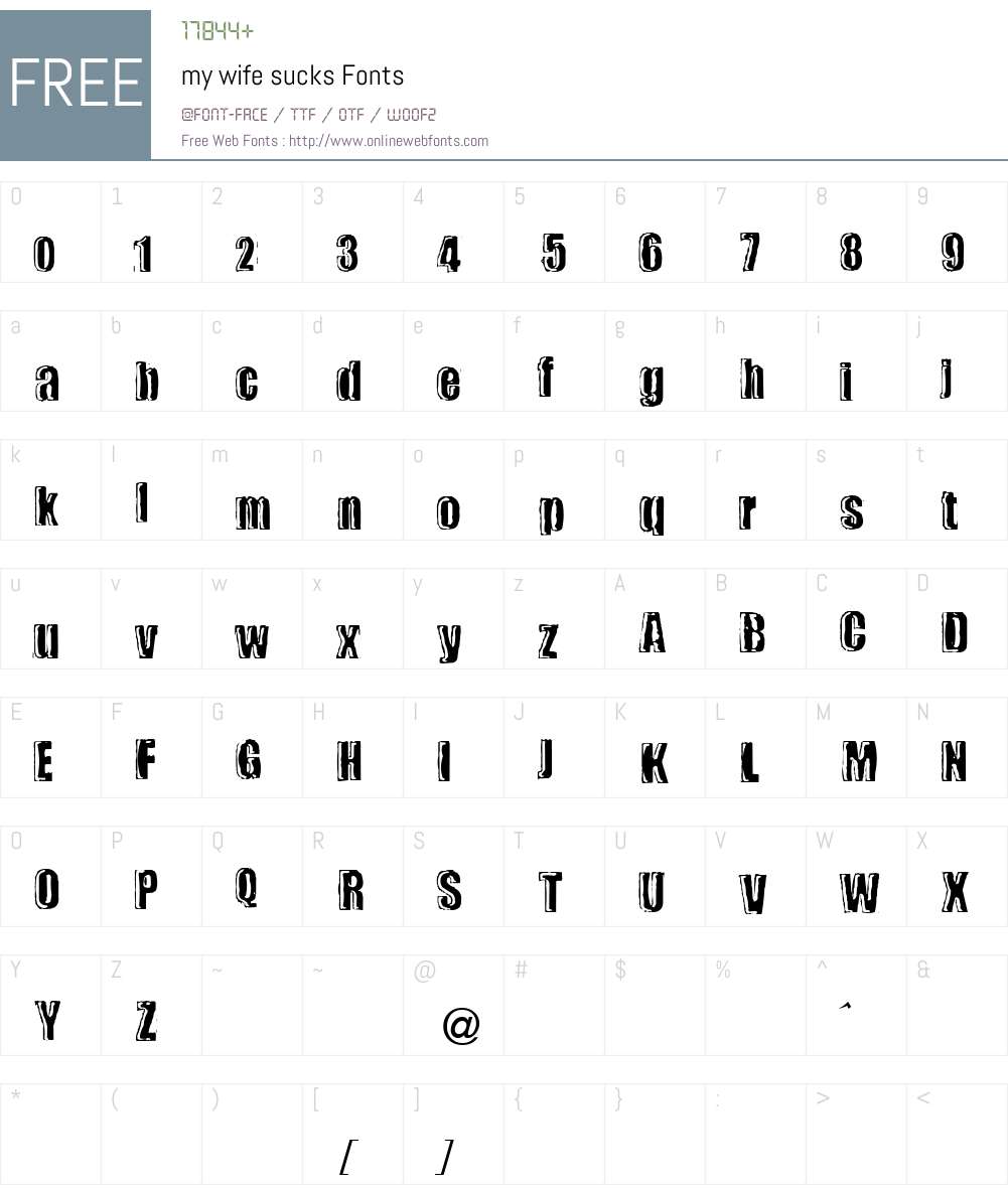 my wife sucks Font Screenshots