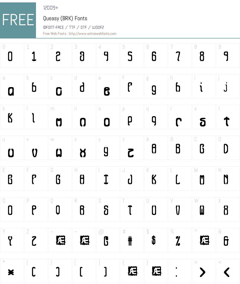 Queasy (BRK) Font Screenshots