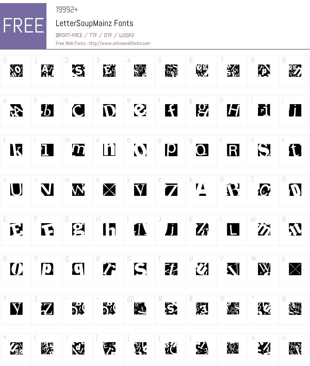 LetterSoupMainz Font Screenshots