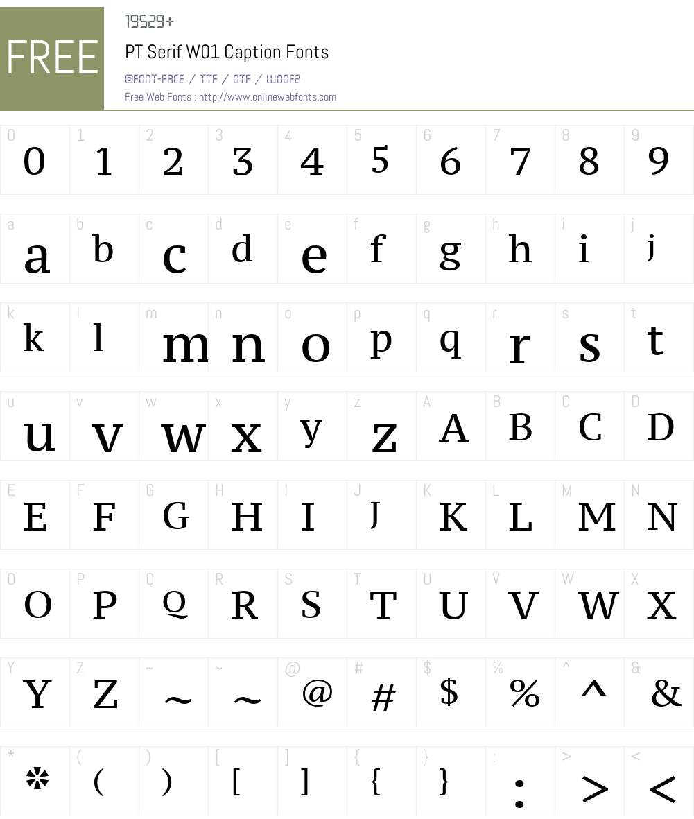 PTSerifW01-Caption Font Screenshots