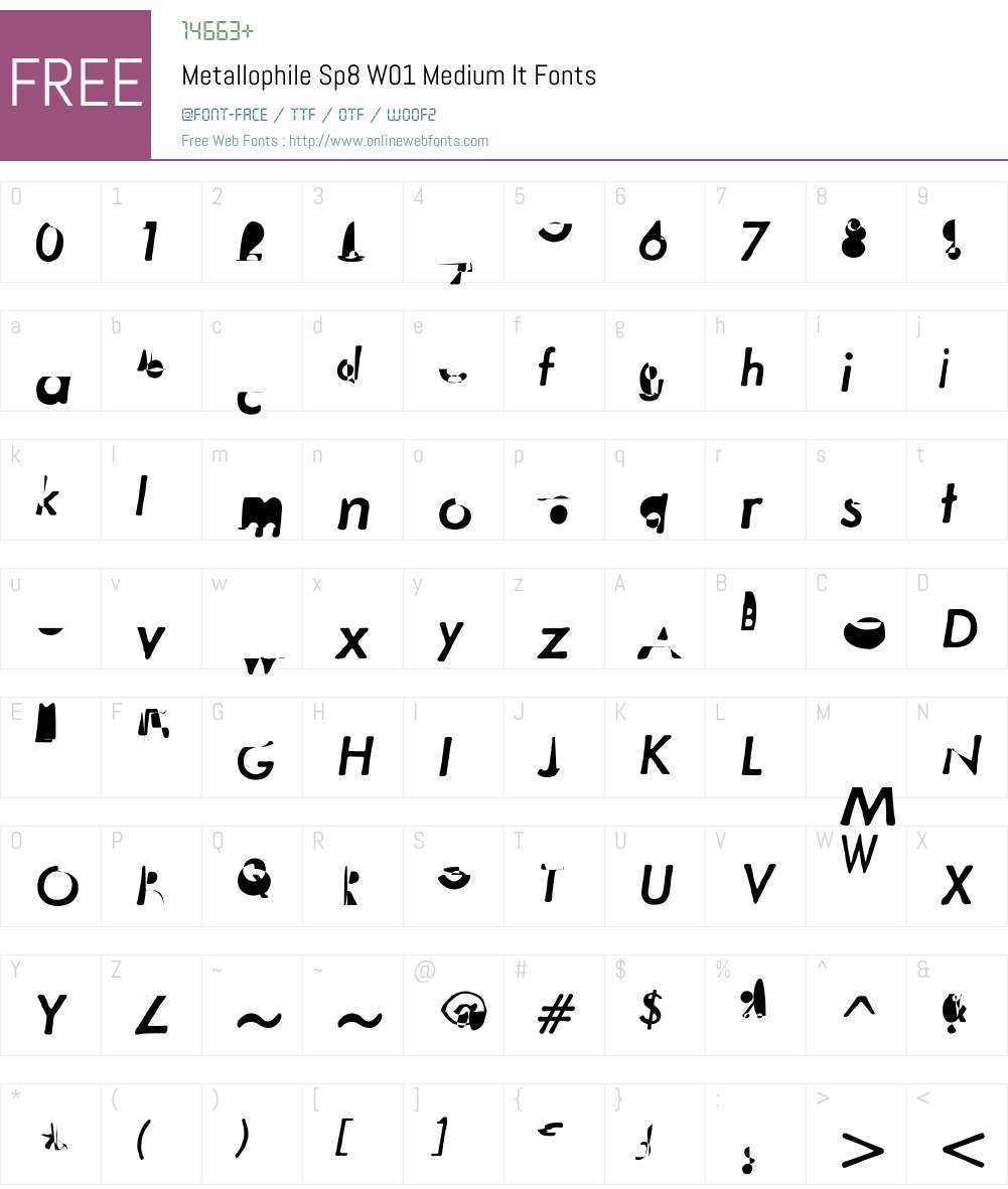 MetallophileSp8W01-MediumIt Font Screenshots