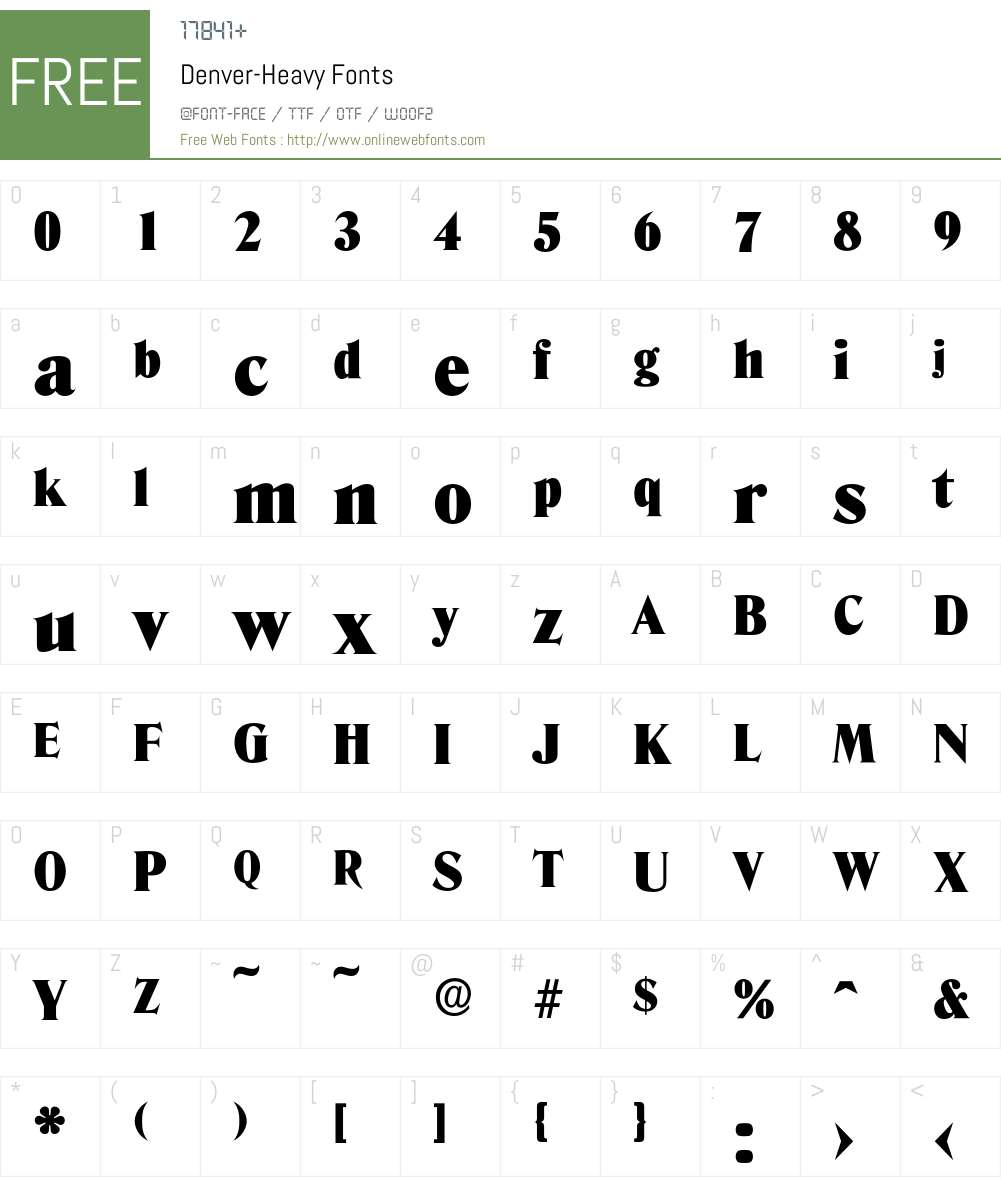 Denver-Heavy Font Screenshots