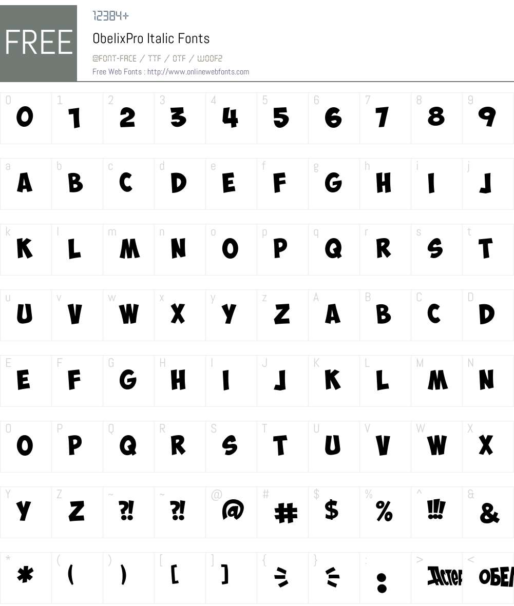 ObelixPro Font Screenshots