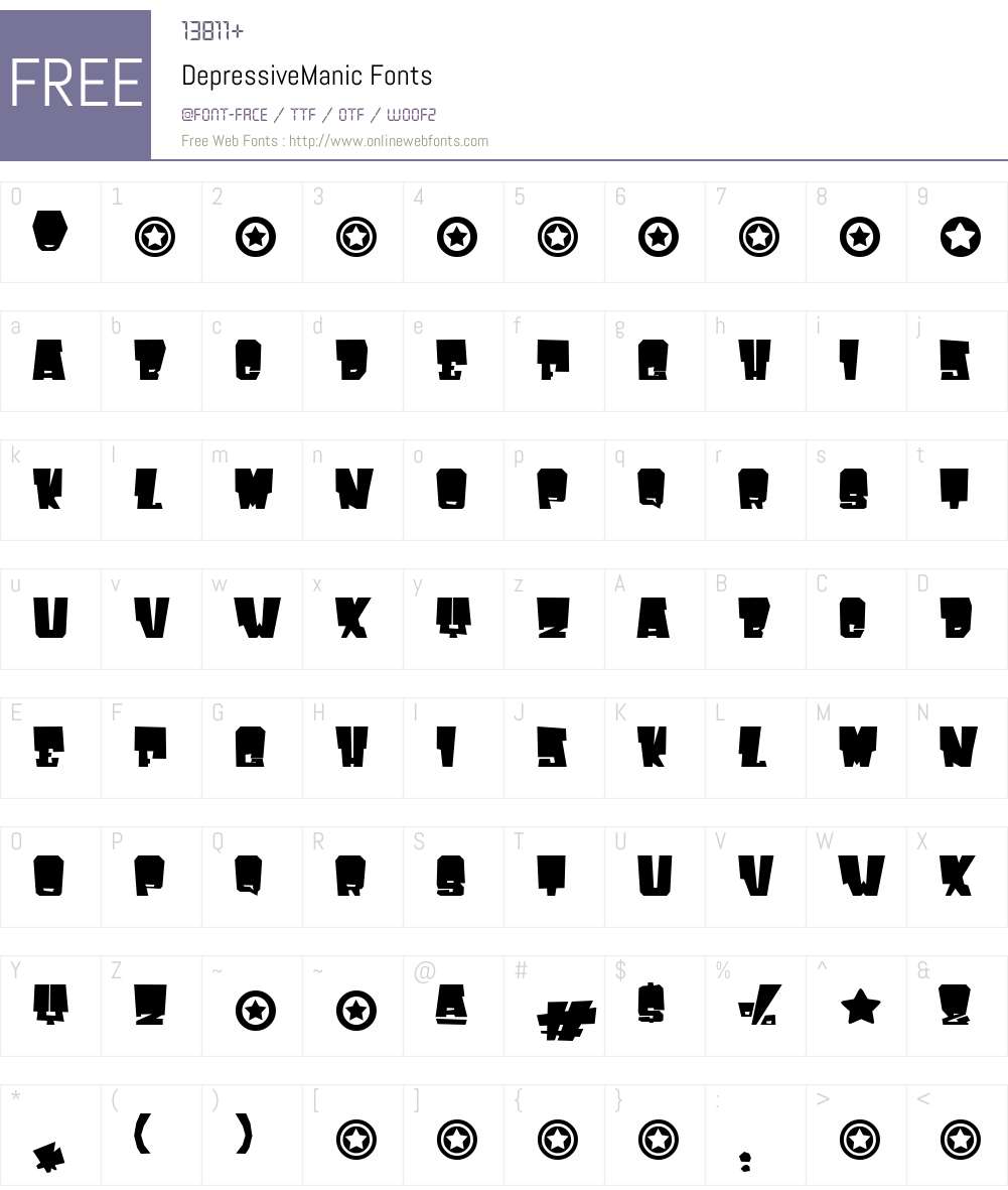 DepressiveManic Font Screenshots